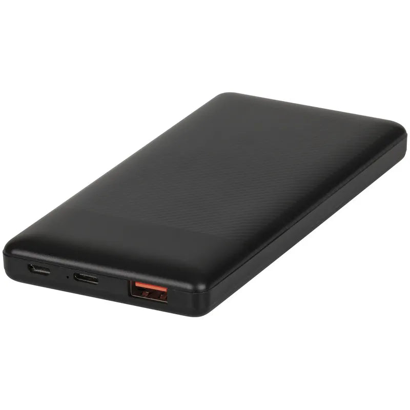 Powertech 10,000mAh Power Bank with USB-C and USB-A Ports in Black