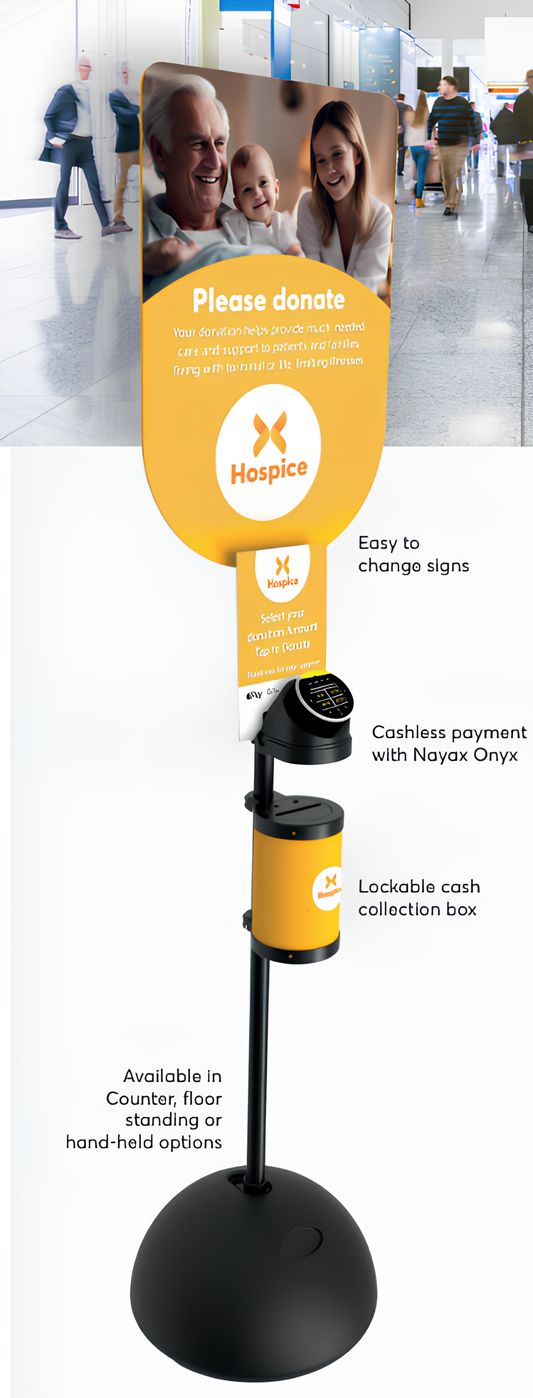 Merchant Link Donation Stand - WITH cash collection accessory